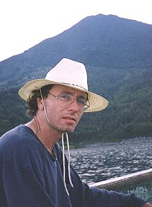 Author on Lake Atitlan, Guatemala -- Click for another lake view (65k)