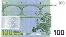 Back of 100 euro note 